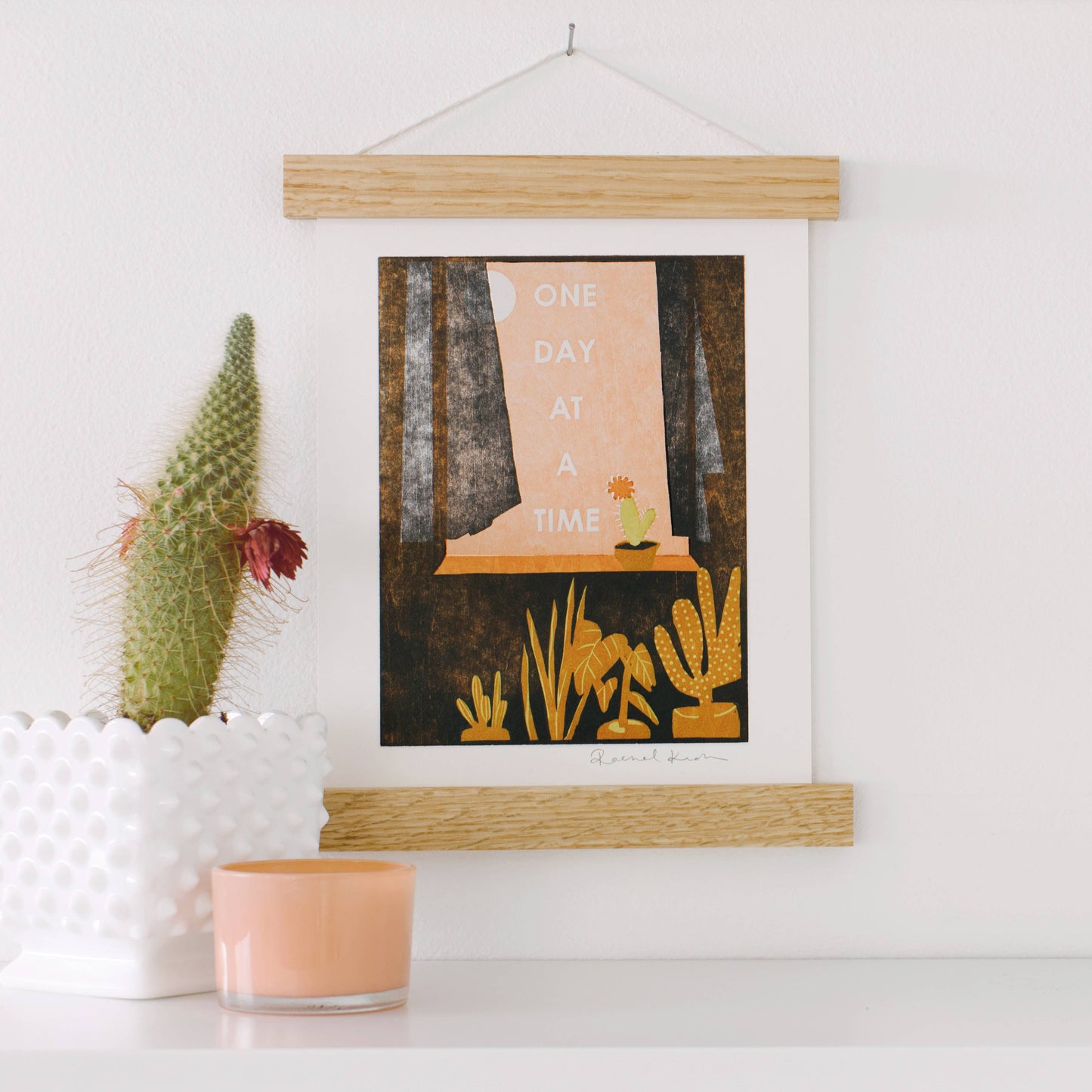 "One Day at a Time" 8x10in Letterpress Art Print | Rachel Kroh