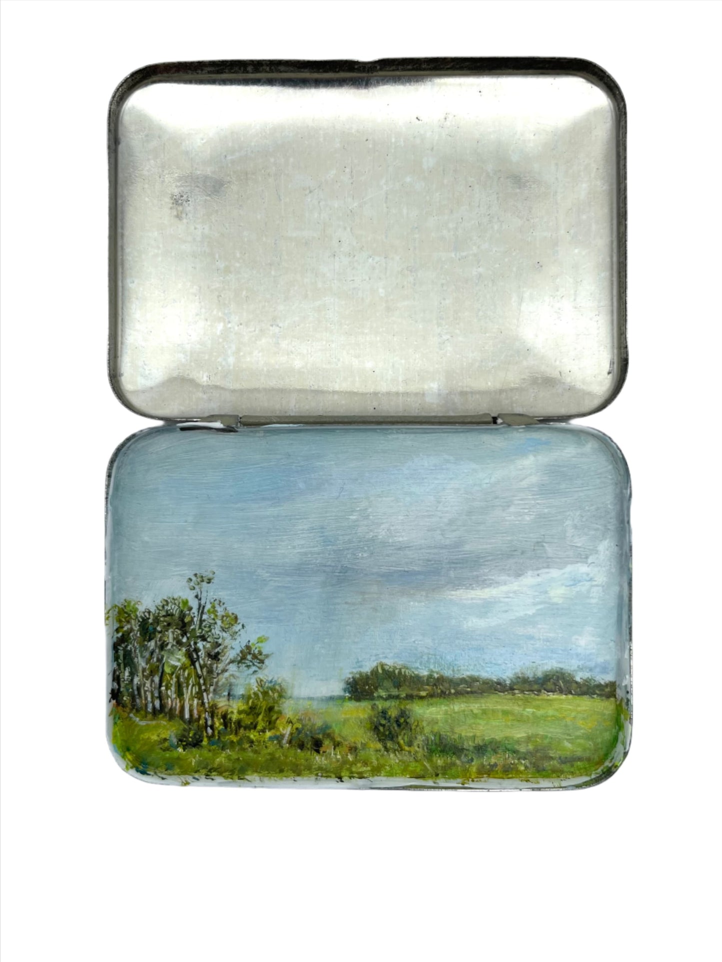 Birch Trees and Virga, Spartan Aspirin Single Medicine Tin