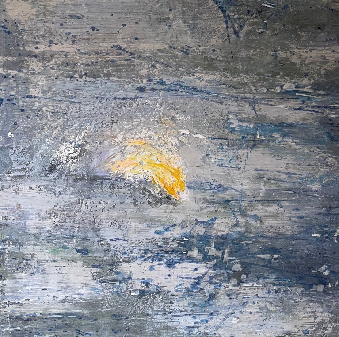 Warmth in the Chaos, With Pink - 36" x 36" Fresco Painting