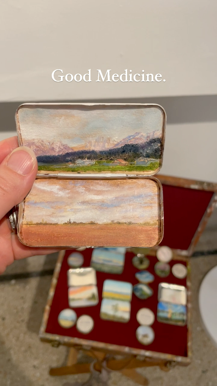 Swiss Mountains and Canadian Field - Parke Davis Antacid - Double Medicine Tin