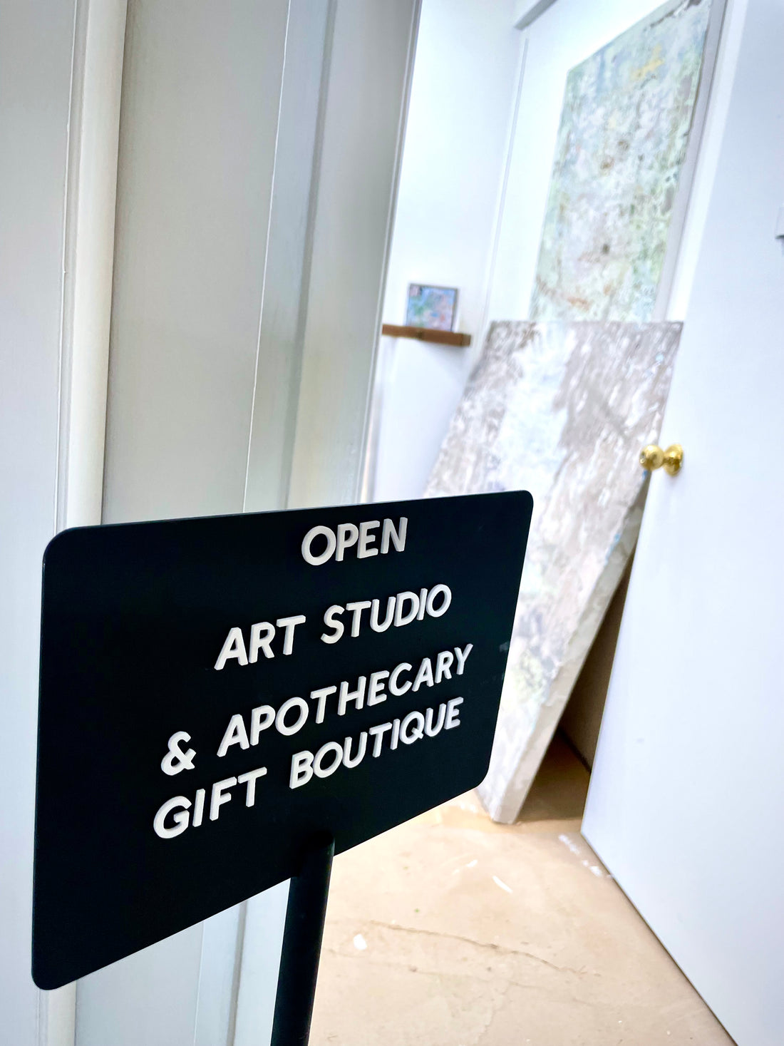 Open Sign - Shelley Vanderbyl Art Studio & Apothecary Boutique