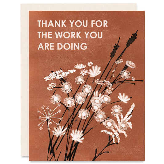 "Thank You for the Work You Are Doing" | Thank You Card