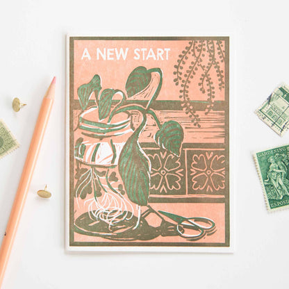 A New Start Letterpress Card