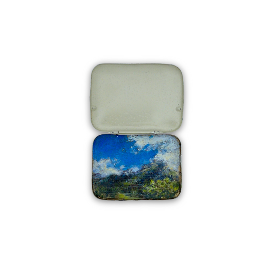 Mountain and Blue Sky Clouds - Single Medicine Tin