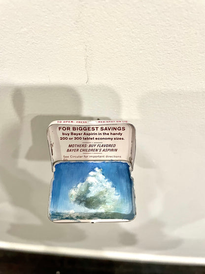 Tiny Cloud - Single Bayer Aspirin Medicine Tin Painting - Shelley Vanderbyl