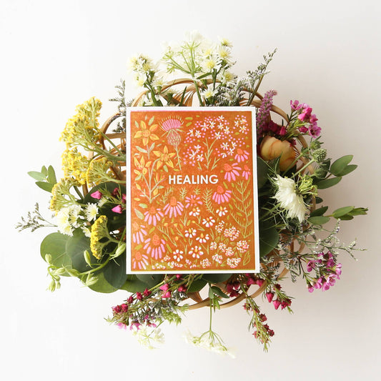 "Healing" Herb Garden & Wildflowers Sympathy Card